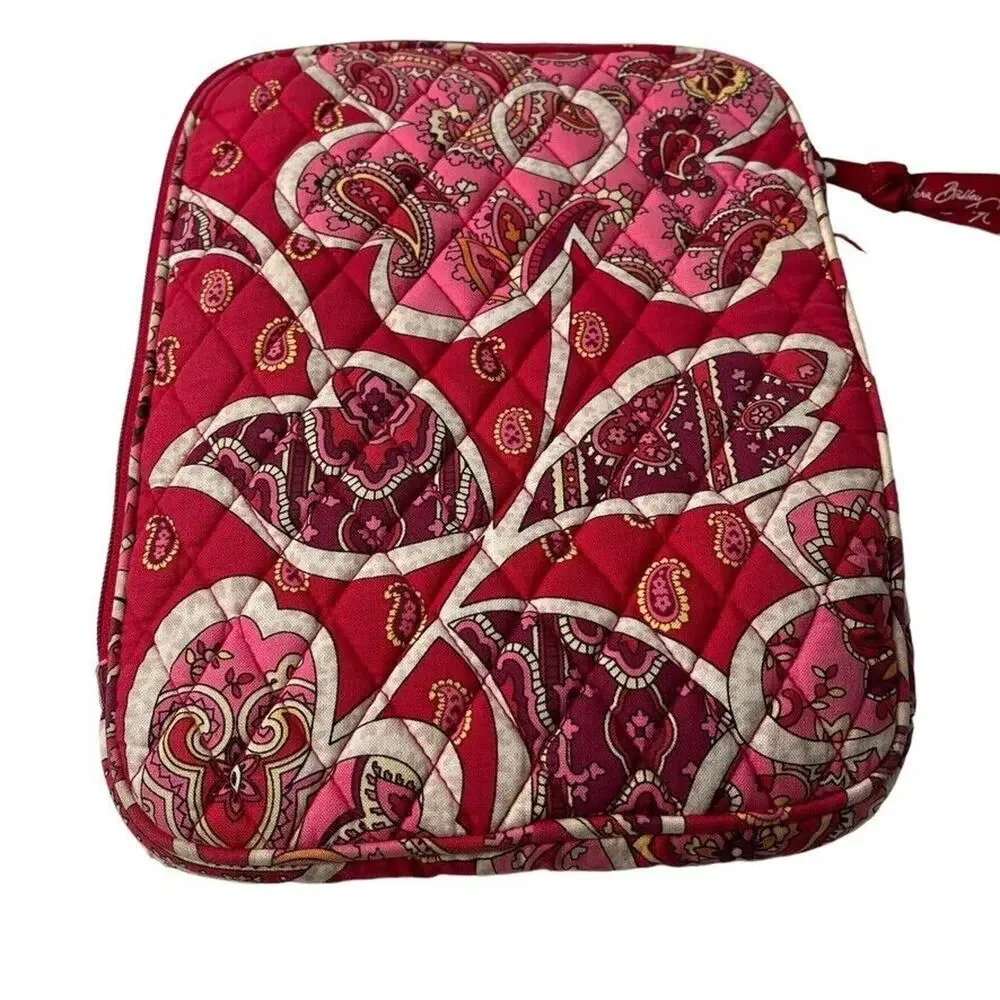 Vera Bradley Rosy Posies Tablet Sleeve eReader Cover Quilted Red Pink Case